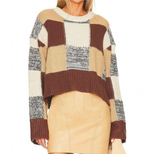 For Love & Lemons finley knit sweater in brown