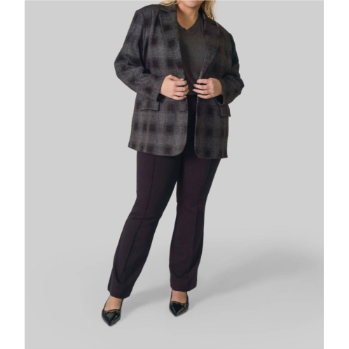 Capsule 121 buffalo plaid long sleeve jacket - plus in black grey combo