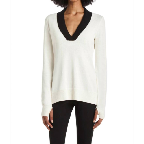 Capsule 121 redstone sweater in ivory with black