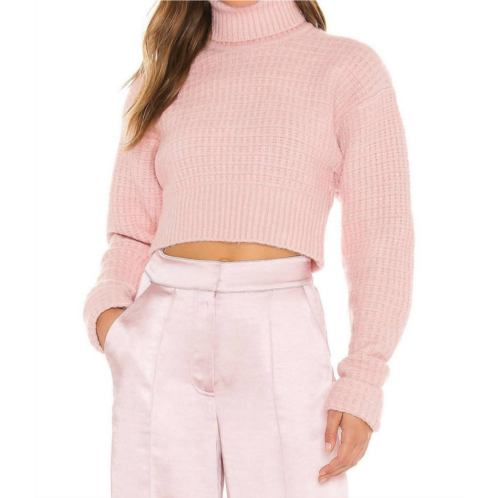 For Love & Lemons madeline turtleneck sweater in pink