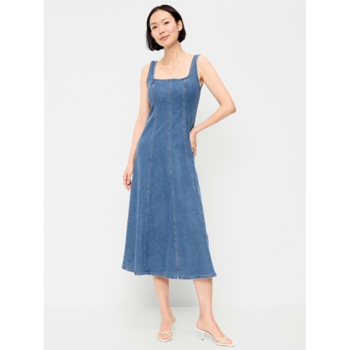 OldNavy Fit & Flare Sleeveless Denim Midi Dress