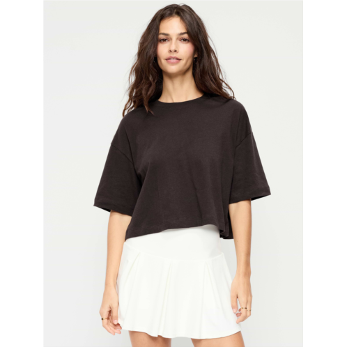 OldNavy Vintage Crew-Neck Oversized Crop T-Shirt