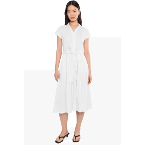 Calvin Klein Cap Sleeve Cotton Midi Shirt Dress