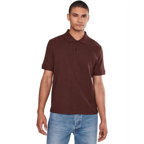 Mens Vince Drop Needle Stripe Short Sleeve Polo