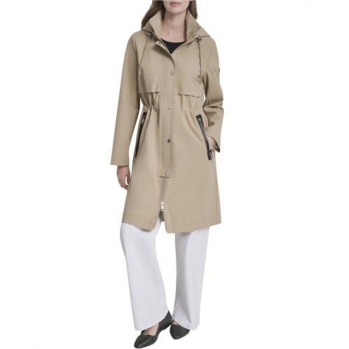DKNY cinch waist rain jacket