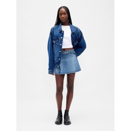 Gap Denim Belted Mini Skirt
