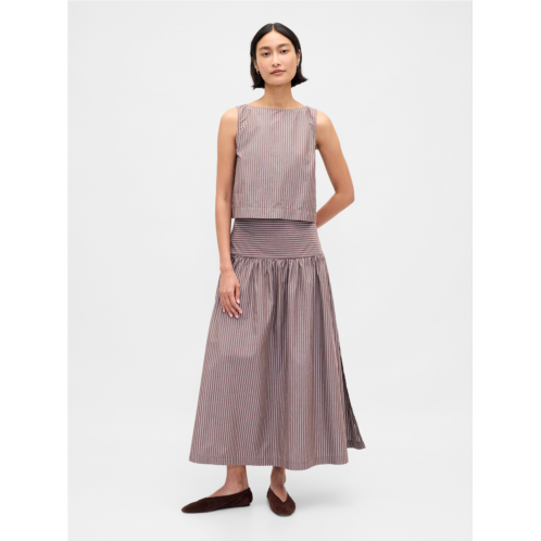 Gap Poplin Drop-Waist Maxi Skirt