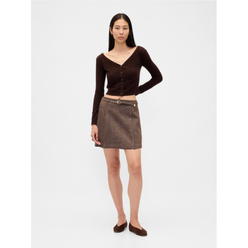 Gap Wool-Blend Pleated Mini Skort