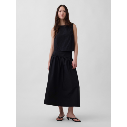 Gap Poplin Drop-Waist Maxi Skirt