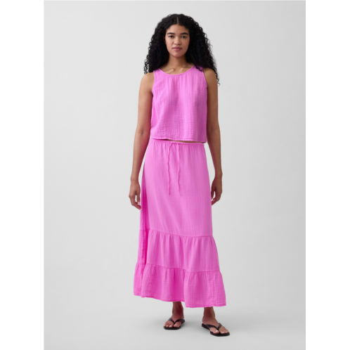 Gap Cotton Gauze Tiered Easy Maxi Skirt