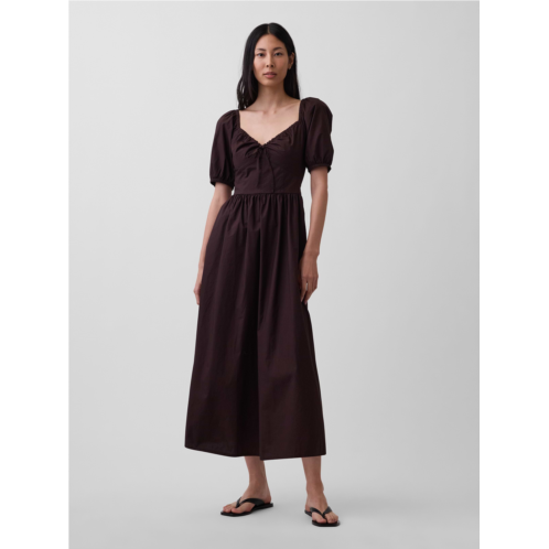 Gap Puff-Sleeve Corset Maxi Dress