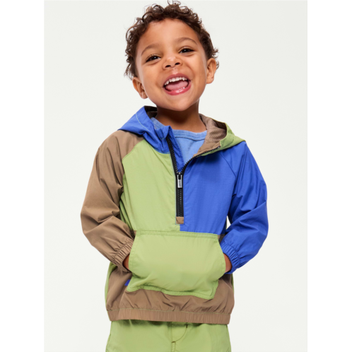 OldNavy Water-Resistant Half-Zip Hooded Windbreaker for Toddler Boys