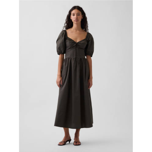 Gap Puff-Sleeve Corset Maxi Dress