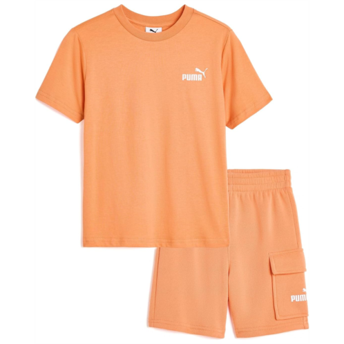 Boys PUMA Kids Short Sleeve T-Shirt & Cargo Fleece Short Set (Little Kid/Big Kid)