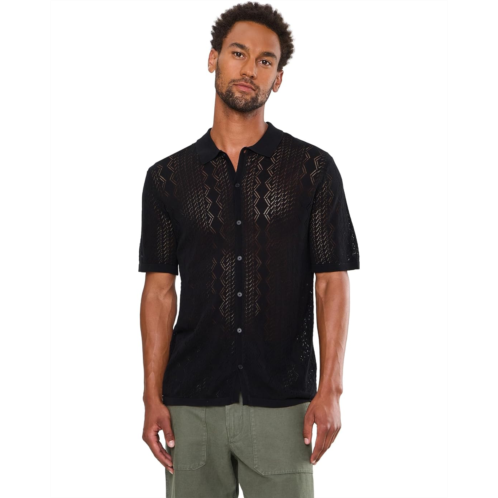 Mens John Varvatos Emil Short Sleeve Pointelle Sweater Shirt Y2701f26