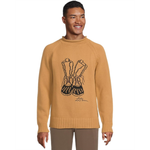 L.L.Bean Mens LLBean Signature Organic Cotton Rollneck Sweater Fair Isle