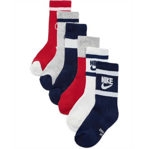 Boys Nike Kids Retro 6-pack Crew Socks (Toddler/Little Kid/Big Kid)