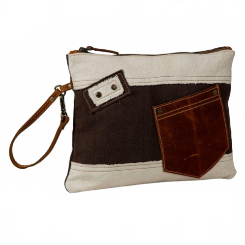Myra Bags woven canvas clutch bag in multi