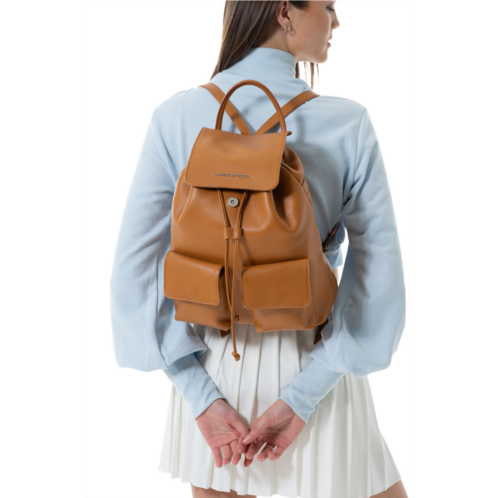 CLAUDIO CIVITICO cappuccino pebbled leather backpack