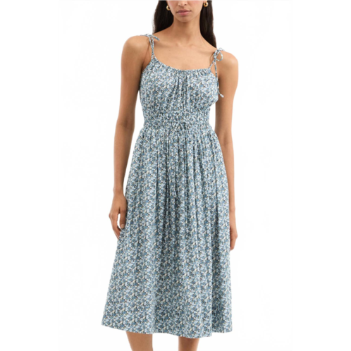 Veronica Beard millie ruffled dress in lake mist multi