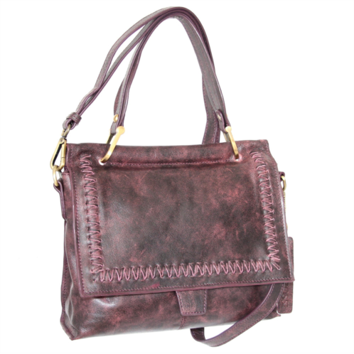 Nino Bossi aviator leather satchel w/ strap in red
