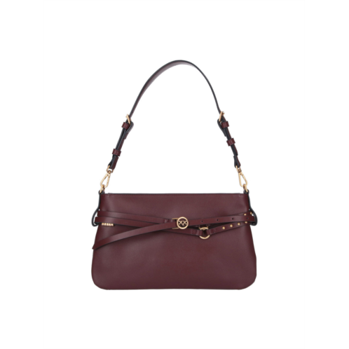 PINKO burgundy medium belt shoulder bag