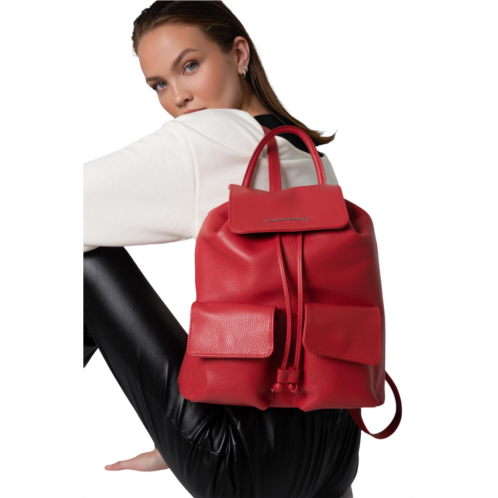 CLAUDIO CIVITICO red pebbled leather backpack
