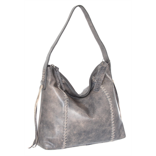 Nino Bossi aviator leather shoulder bag in grey