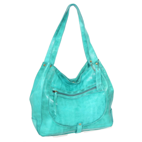 Nino Bossi vintage leather organizer satchel in blue