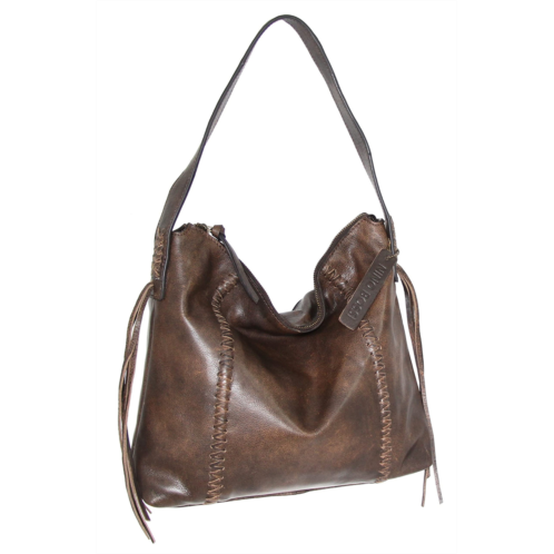 Nino Bossi aviator leather shoulder bag in brown