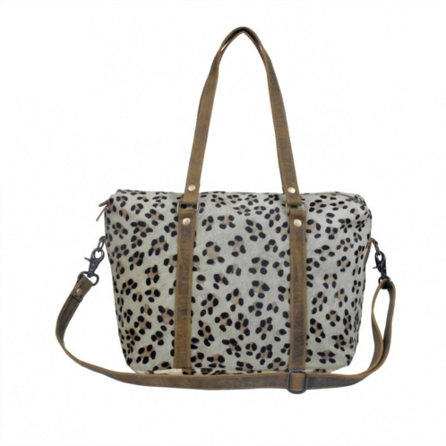 Myra Bags womens mini duffle bag in leopard print