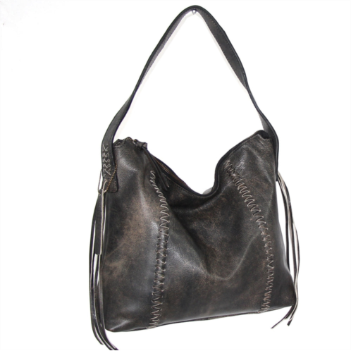 Nino Bossi aviator leather shoulder bag in black
