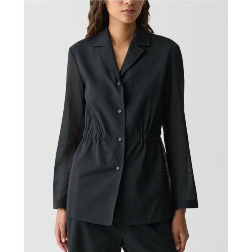 Theory cinch waist lightweight jacket in black