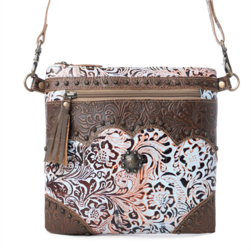 Myra Bags azure aesthetic bag in brown and turquoise