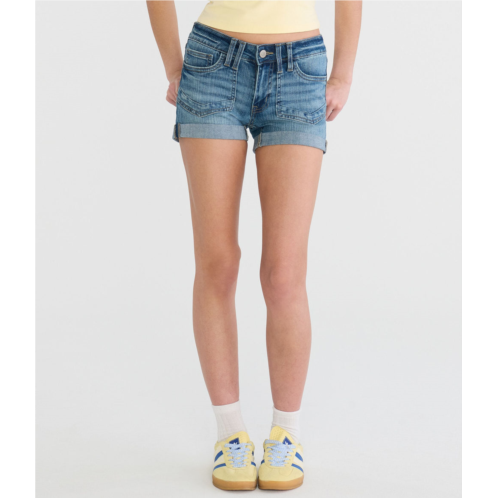 Aeropostale premium seriously stretchy low-rise denim midi shorts
