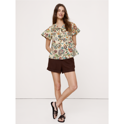 Bananarepublic Lightweight Cotton Flutter-Sleeve Top