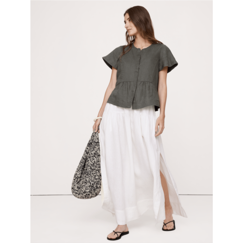 Bananarepublic Linen Flutter-Sleeve Top