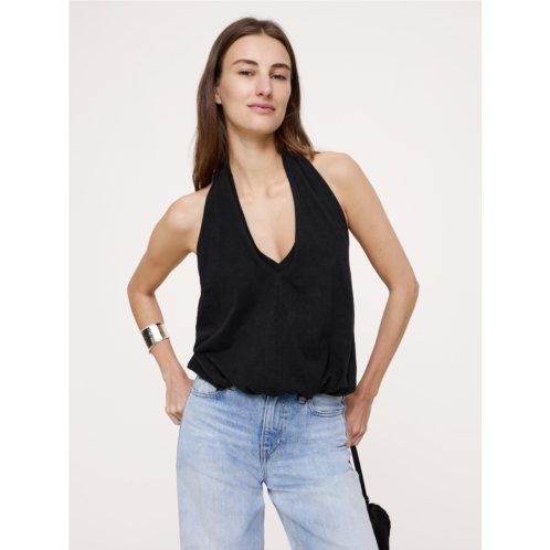 Bananarepublic Slub Cotton Bubble-Hem Halter Tank