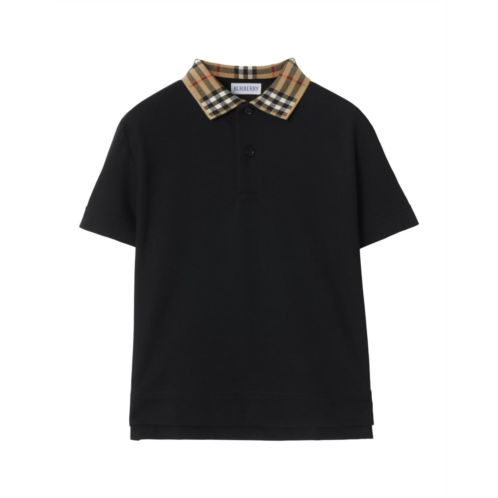 Boys Burberry Kids Johane Check Collar Polo Shirt (Toddler/Little Kid/Big Kid)