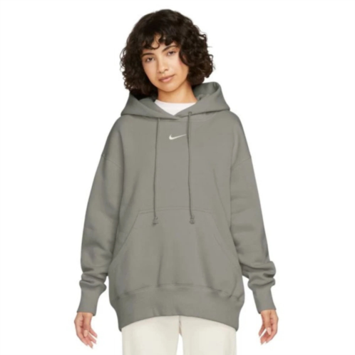 Nike sportswear phoenix fleece hoodie womens light gray pullover dsgl359