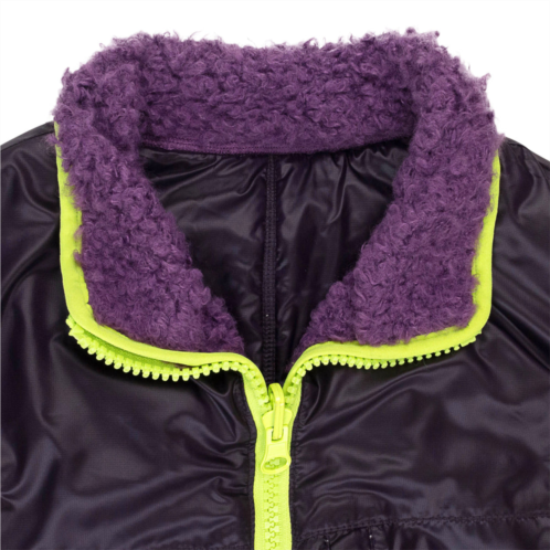 Phanes front zip sherpa purple work jacket