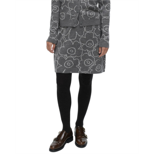 Marimekko vapaus piirto unikko wool-blend skirt