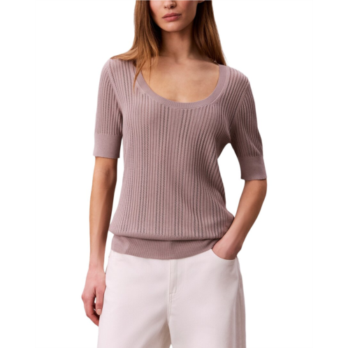 Calvin Klein fine gauge pointelle top