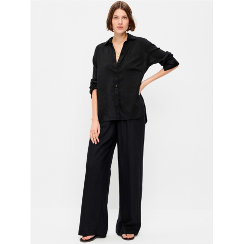 OldNavy High-Waisted Linen-Blend Super Wide-Leg Pants