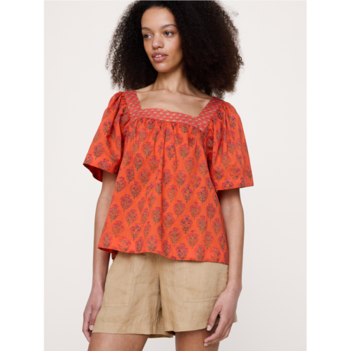 Bananarepublic Lightweight Cotton Square-Neck Top