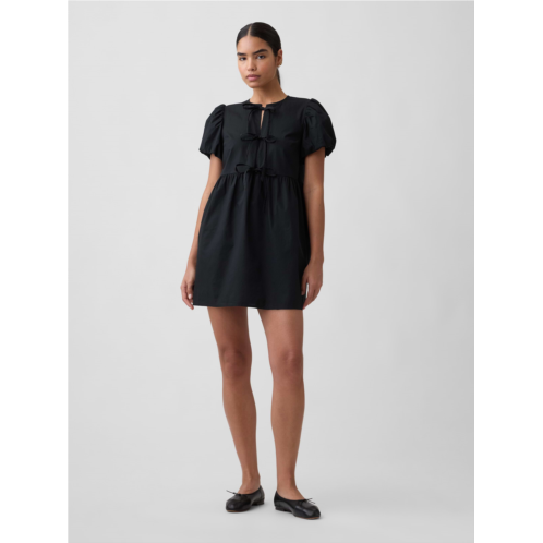 Gap Puff Sleeve Tie-Front Mini Dress