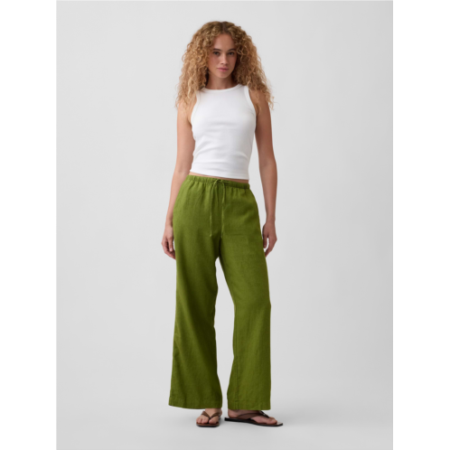 Gap Relaxed Linen-Blend Wide-Leg Pants
