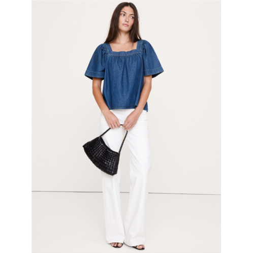 Bananarepublic Chambray Square-Neck Top