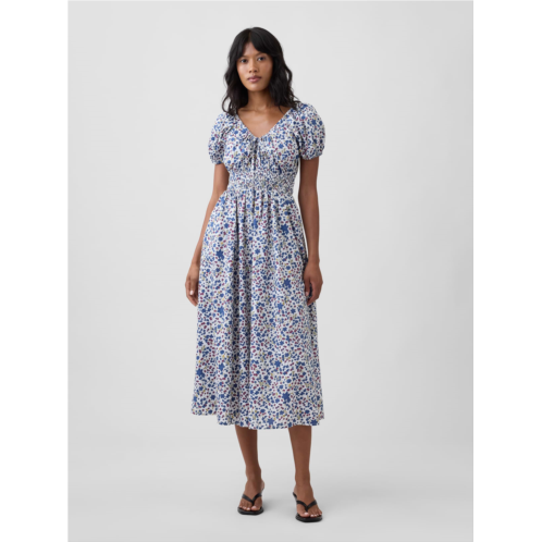 Gap Puff Sleeve V-Neck Maxi Dress