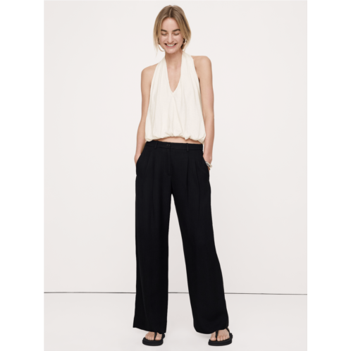 Bananarepublic Slub Cotton Bubble-Hem Halter Tank